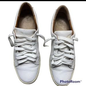 White low sneakers Frye ivy low lace tennis shoes